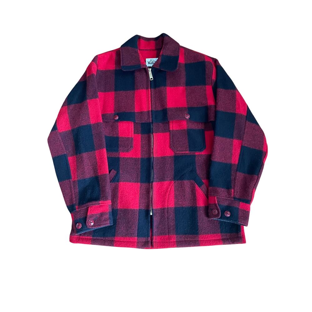 Vintage Woolrich Buffalo Plaid Wool Hunting Jacket (42) Large 1960s–1970s #0328